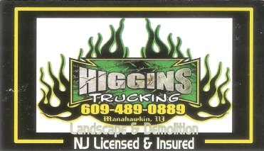 Higgins Trucking Business Card -front